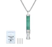 Breathing Necklace with Resistance, Stress & Anxiety Relief for Adults, Natural Stone Stainless Steel Pendant, Breathing Exercises, Meditation, Calms for Anxiety