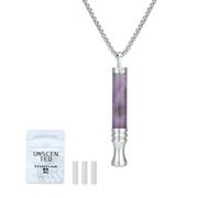 Breathing Necklace with Resistance, Stress & Anxiety Relief for Adults, Natural Stone Stainless Steel Pendant, Breathing Exercises, Meditation, Calms for Anxiety