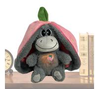 Breathing Plush - Cute Cuddly Toy, Rhythmic Light Pillow | Soothing Comfort Velvet Plush Breathable Companion, Musical Glowing Animal Movement Doll Set with Use for Lettuce