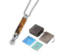 Breathing Resistance Necklace with Filter, Anxiety Breathing Necklace with Resistance, Tiger Eye Stone Breathing Necklace for Women Men, Includes Instruction Manual, Flannel Pouch, and Gift Box