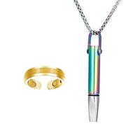 Breathing Resistance Necklace with Filter Breathe Free Necklace for Anxiety Relief, Ideal for Daily Commutes, Work Breaks & Meditation Sessions for Stress Relief & Breathing Exercises