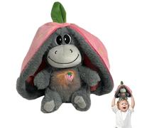Breathing Sleep Buddy, Fruit donkeys Plush Toy, 4 Breathing Modes Soft Animal, Soothing Breathings, Early Education Doll For Kids Room Bedroom