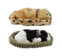 Breathing Stuffed Animal Dog,Interactive Plush Puppy Toy | Realistic Sleeping Dog Toy - for Kids Children Calm Down Bedtime Sleep Travel Car Vacation Road Trip Daycare Birthday Christmas