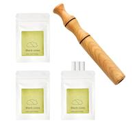 Breathing Tube Inhaler Set - 1 Inhaler + 3 Fiber Sticks, Unscented Wood & Fiber, Breathe Free Necklace Partner, Breathing Necklace with Resistance, Anxiety Breathing Necklace for Anxious Adults