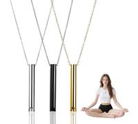 Breathlace 2pcs Breathing Necklace, Portable Deep Anxiety Necklace, Stress Relief Mindful Necklace for Men and Women Calms Anxiety Fidget