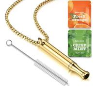 Breathlace Breathing Necklace - Calming Fruit-Infused Cartridges | Stress & Anxiety Relief Tool | Resistance Breathing Exercise Aid | Thoughtful Gift for Women & Men (HXQ-JS)