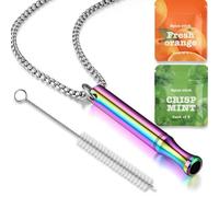 Breathlace Breathing Necklace - Calming Fruit-Infused Cartridges | Stress & Anxiety Relief Tool | Resistance Breathing Exercise Aid | Thoughtful Gift for Women & Men (HXQ-JBS)