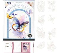 Breathly Creative Stress Relief Kit, 3-Fold Watercolor Pad for Beginners, Art Therapy Travel Set, We'll Help You Relax and Adjust Your Mood, DIY Stress Relief Kit Suitable for Beginners (A)