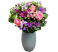Breathtaking Amethyst Bouquet with FREE NEXT DAY DELIVERY - Rose, Chrysanthemum and Freesia Fresh Flowers Perfect for Birthdays, Anniversaries, Mother’s Day, Easter and say Thanks, Sorry or Good Luck