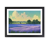 Breathtaking Bluebell Field Framed Wall Art Print A2 Black