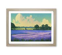 Breathtaking Bluebell Field Framed Wall Art Print A2 Oak
