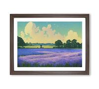 Breathtaking Bluebell Field Framed Wall Art Print A2 Walnut
