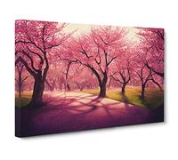 Breathtaking Cherry Blossom Trees Canvas Print | Gallery Wrapped 30mm Frame Wall Art | 30x20 inches | Ready to Hang | Contemporary Floral Picture | Living Room Bedroom Lounge Office