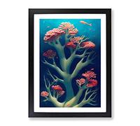 Breathtaking Coral Reef Framed Print | A2 Black Framed Wall Art | Ready to Hang | Modern Nature Picture | Living Room Bedroom Lounge Office
