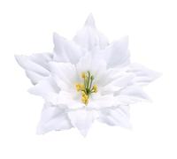 Breathtaking Glittering Floral Elements to Add Charm to Your Christmas Tree Decor (White)