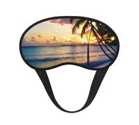 Breathtaking Jamaica Beach Print Adults Washable Eye Mask for Nap Light Blocking for Home Hotel Airplane Camping