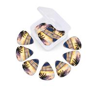 Breathtaking Jamaica Beach print Guitar Picks 12 Pack, Mixed (0.46-0.96mm) with Storage Case for Guitar,ukulele