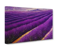 Breathtaking Lavender Flower Field Canvas Wall Art Print 30x20 Inch