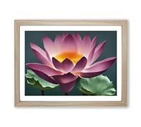 Breathtaking Lotus Flower Framed Print | A2 Oak Framed Wall Art | Ready to Hang | Modern Floral Picture | Living Room Bedroom Lounge Office