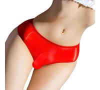 Breathtaking Men's Sheer Underpants with Soft Fabric for a Unique Look (Red)