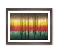 Breathtaking Summer Forest Abstract H1022 Framed Print for Living Room Bedroom Home Office Décor, Wall Art Picture Ready to Hang, Walnut A2 Frame (64 x 46 cm)