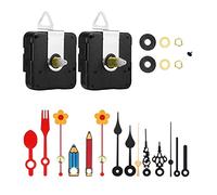 BREAUX 2Pcs Quartz Clock Movement Non Ticking Clock Mechanisms with 5 Hands Sets DIY Clock Repair Parts Replacement (13/18 Mm) Werkzeugsatz für Uhrenreparatur