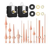 BREAUX 2Pcs Silence Quartz Movement Mechanism Kit with 5 Different Rose Gold of Fit for Hands DIY Clock Repair Parts Replacement 20mm Werkzeugsatz für Uhrenreparatur