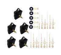 BREAUX 5Pcs 31MM Long Shaft DIY Quartz Clock Movement Mechanism Motor Kit for Clock Repair Tool Parts DIY Replacement Werkzeugsatz für Uhrenreparatur (Color : Black Rose Gold)