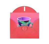 BREAUX 90's Cup Design Pearl veneer holiday greeting card, blank envelope, luxurious Christmas and New Year greeting card