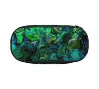 BREAUX Abalone nacre print Pencil case, makeup bag, sturdy storage bag, fit for office or travel essential accessories, Black, One Size, Portability, Black, One Size, Portability