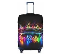 BREAUX Abstract Music Themed print Trolley suitcase protective cover, high elasticity fabric, trolley suitcase cover, White, L