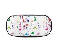 BREAUX Abstract Paint Splashes print 300D Oxford Cloth Pencil Case Pouch, Double-Headed Zipper Design, Cosmetics and Organizer