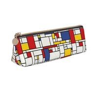 BREAUX Abstract Pattern print Triangle leather stationery storage bag, fit for travel and cosmetics storage
