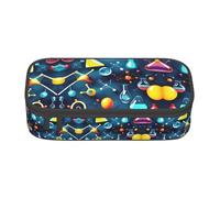 BREAUX Abstract Science Chemistry print unisex pencil pouch, versatile stationery storage bag for office, travel or makeup