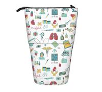 BREAUX abstraction biology chemistry4 print Vertical retractable pencil case, fashionable wallet, multifunctional storage bag