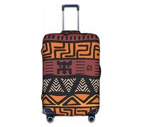 BREAUX African Mud Cloth Tribal print Trolley Suitcase Protective Cover Luggage Protective Cover Unique Double Sided Pattern, White, XL