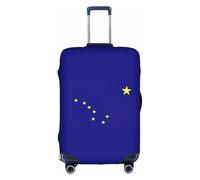 BREAUX Alaska state flag print Luggage Cover, Luggage Protective Cover, Trolley Travelling Case Protective Cover, White, M