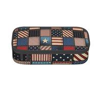 BREAUX American Flag Patchwork Printed Large Capacity Cosmetic Bag, Toiletries Bag, Stationery Organiser., Black, One Size, Floral