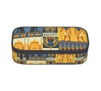 BREAUX Ancient Egypt Tribe Series print unisex pencil pouch, versatile stationery storage bag for office, travel or makeup