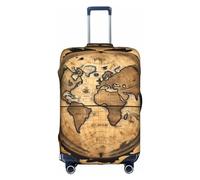 BREAUX Ancient Map World Globe print Trolley Suitcase Protective Cover Luggage Protective Cover Unique Double Sided Pattern, White, X-Large, White, X-Large