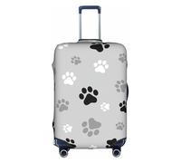 BREAUX Animal Paw Prints print Trolley Suitcase Protective Cover Luggage Protective Cover Unique Double Sided Pattern, White, Small, White, Small