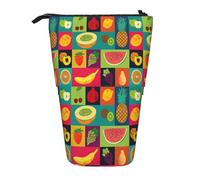 BREAUX Art Style Fruit print Vertical retractable pencil case, fashionable wallet, multifunctional storage bag