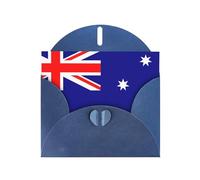 BREAUX Australian flag Pearl veneer holiday greeting card, blank envelope, luxurious Christmas and New Year greeting card