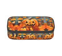 BREAUX Autumn Leaves Thanksgiving Day Pumpkin print unisex pencil pouch, versatile stationery storage bag for office, travel or makeup