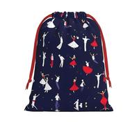 BREAUX Ballroom Dance Pattern Print Drawstring Present Bag Wrapping Reusable Bag Present Wrap Bags for Christmas