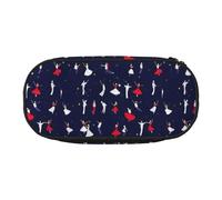 BREAUX Ballroom Dance Pattern print Pencil case, makeup bag, sturdy storage bag, fit for office or travel essential accessories, Black, One Size, Portability