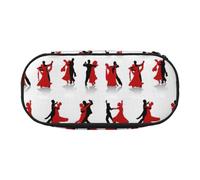 BREAUX Ballroom Dance print Pencil case, makeup bag, sturdy storage bag, fit for office or travel essential accessories, Black, One Size, Portability, Black, One Size, Portability