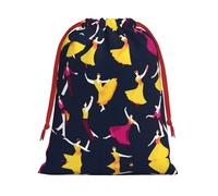 BREAUX Ballroom Dance Small Pattern Print Drawstring Present Bag Wrapping Reusable Bag Present Wrap Bags for Christmas