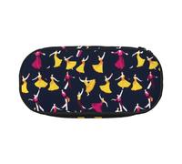 BREAUX Ballroom Dance Small Pattern print Pencil case, makeup bag, sturdy storage bag, fit for office or travel essential accessories, Black, One Size, Portability