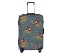BREAUX barn swallow in graphite print Luggage Protective Covers Luggage Sleeves Luggage Decorative Covers, Zip Luggage Covers, White, S